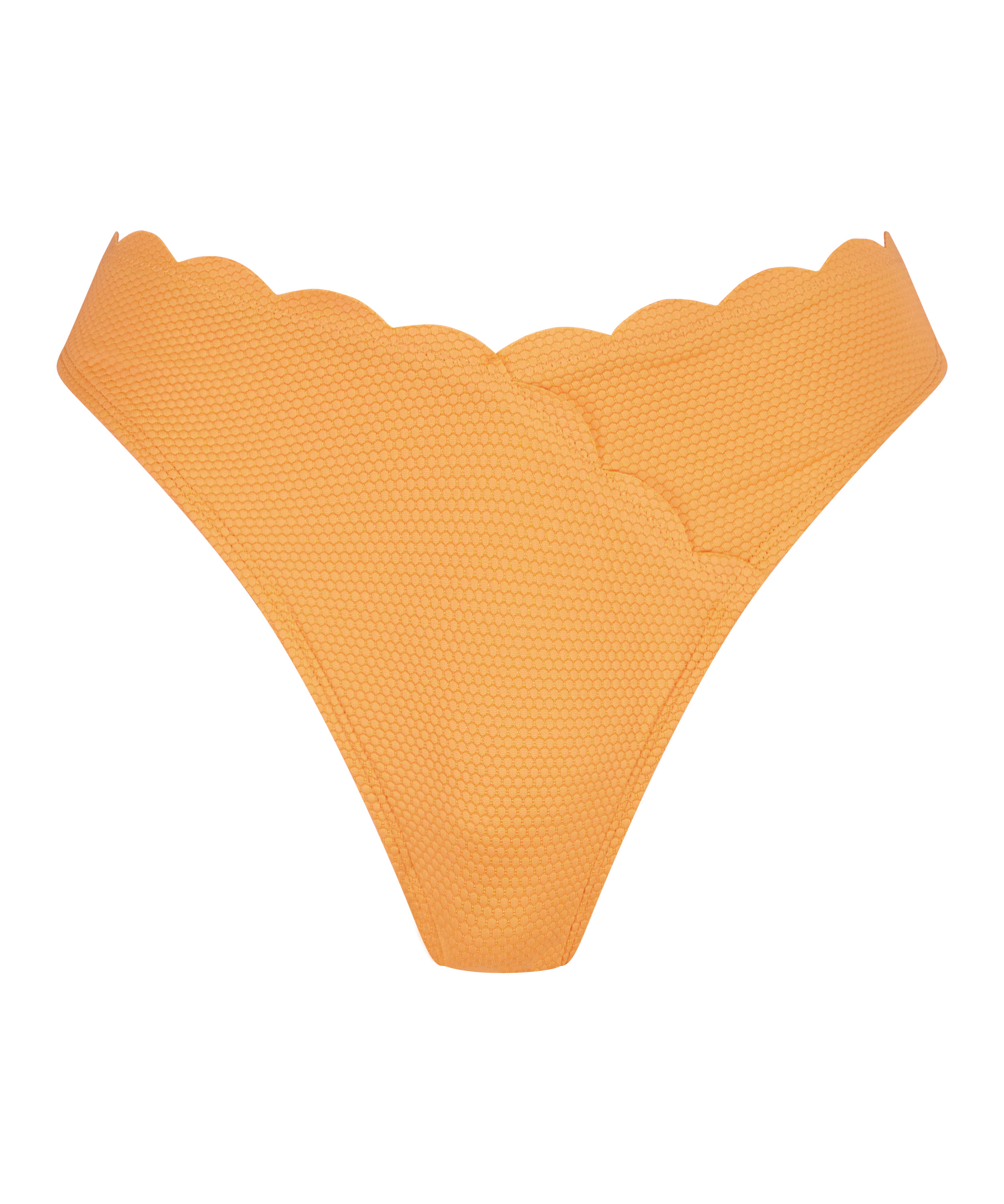 Braguita de bikini de corte alto Scallop, Naranja, main
