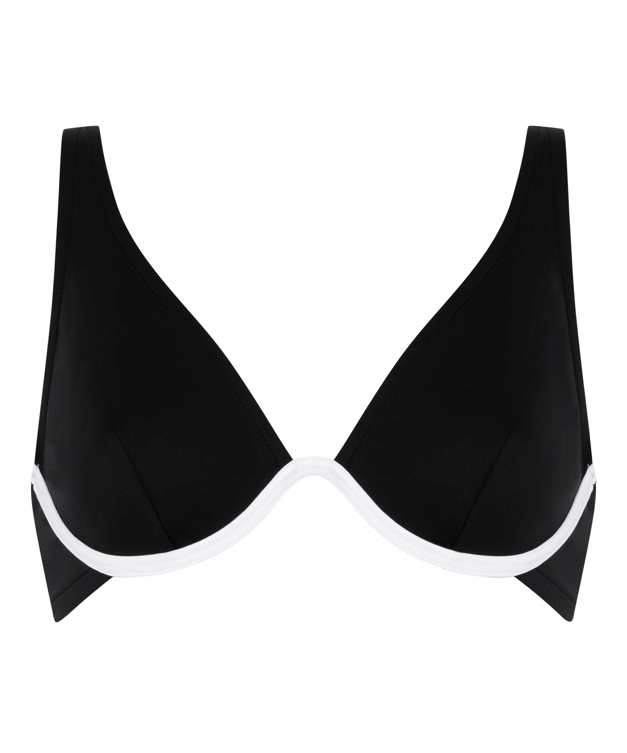 Top de bikini de neopreno, Negro, main