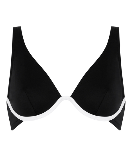 Top de bikini de neopreno, Negro