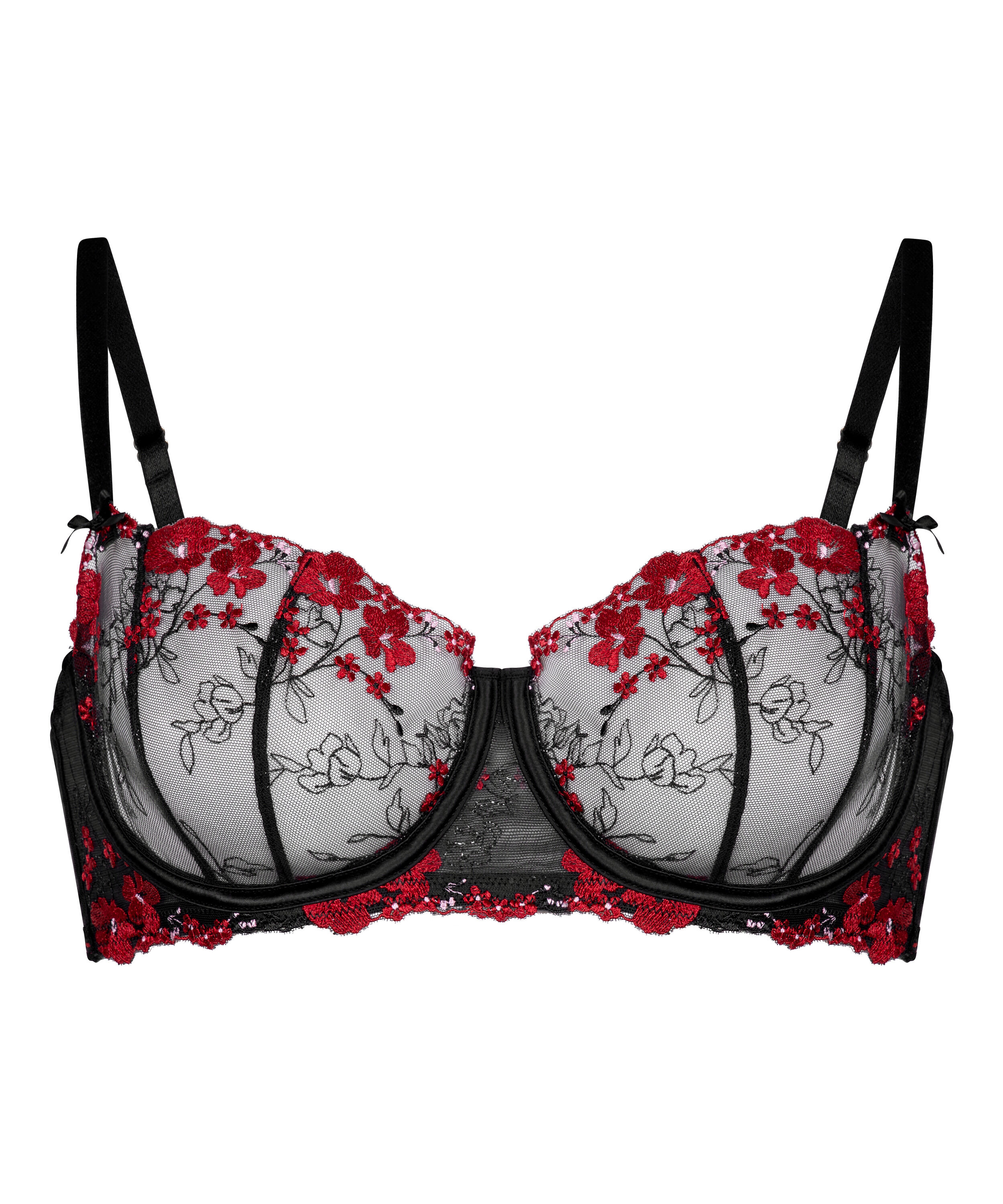 Sujetador con aros sin relleno Peonie, Negro