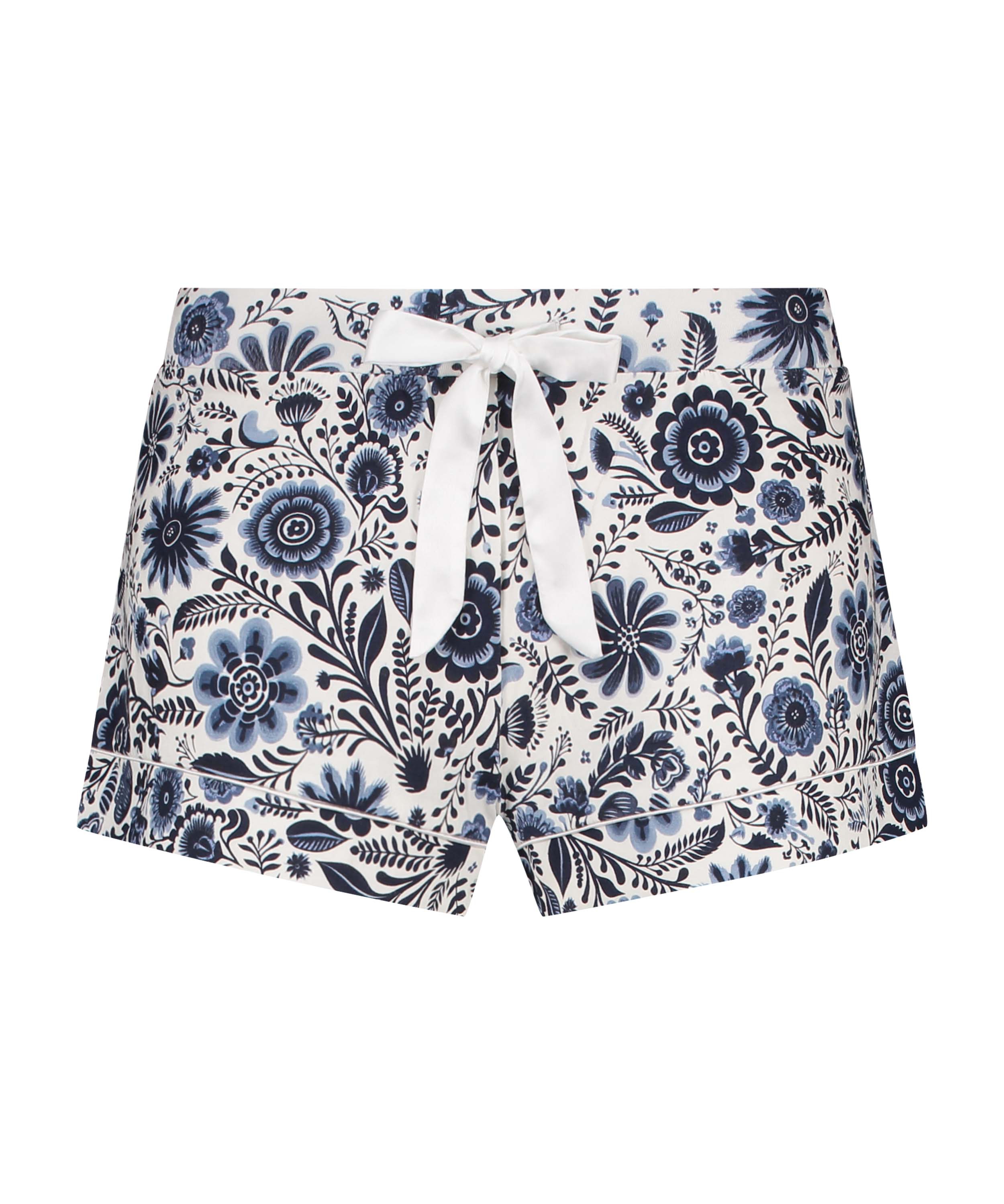 Pantalón corto de pijama de tejido de punto, Blanco, main