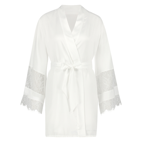 Kimono de sat&eacute;n Bridal, Blanco