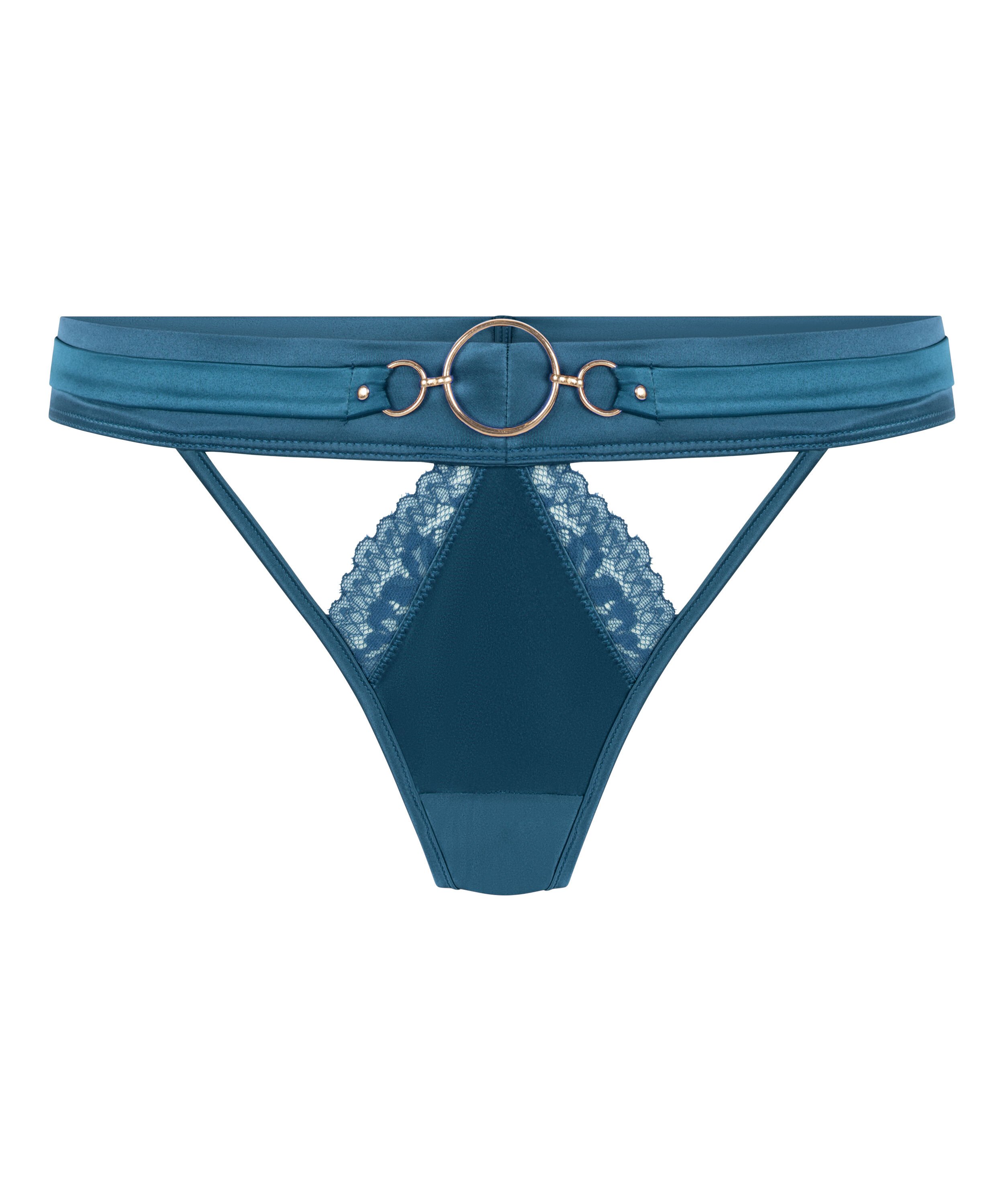 Tanga de talle alto Marjolein, Azul