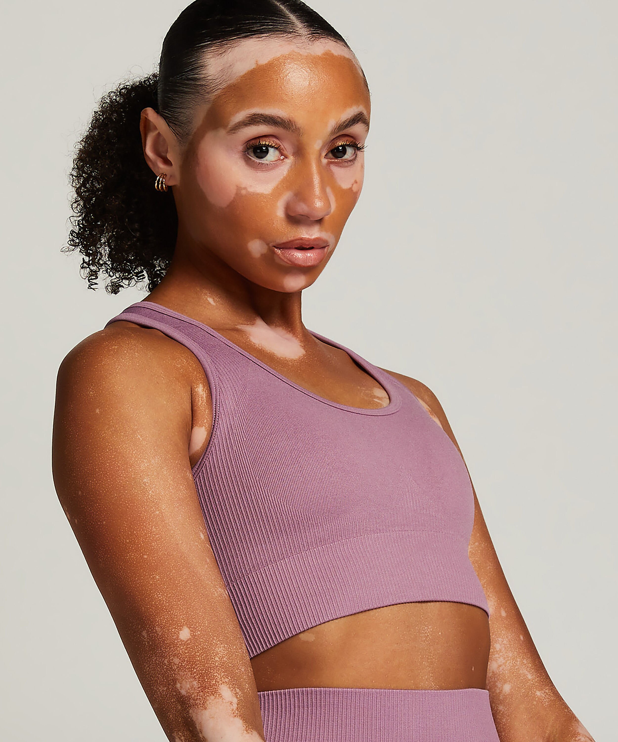 HKMX Sujetador deportivo sin costuras, Morado