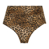 Atrevida braguita de bikini de corte alto Leopard, marr&oacute;n