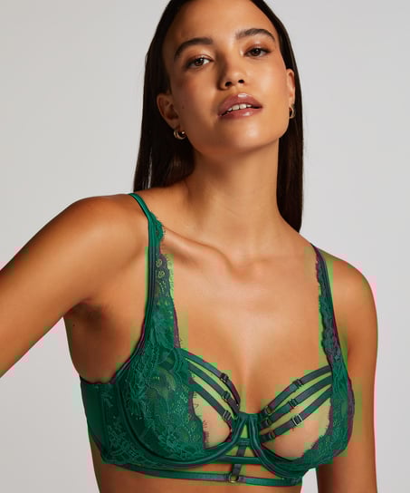 Sujetador longline con aros preformado de media copa Iggy, Verde