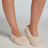Pantuflas de bailarina esponjosas, Beige