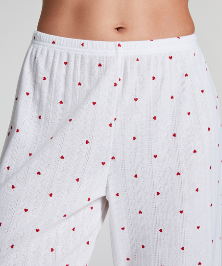 Pantal&oacute;n de pijama Pointelle, Blanco