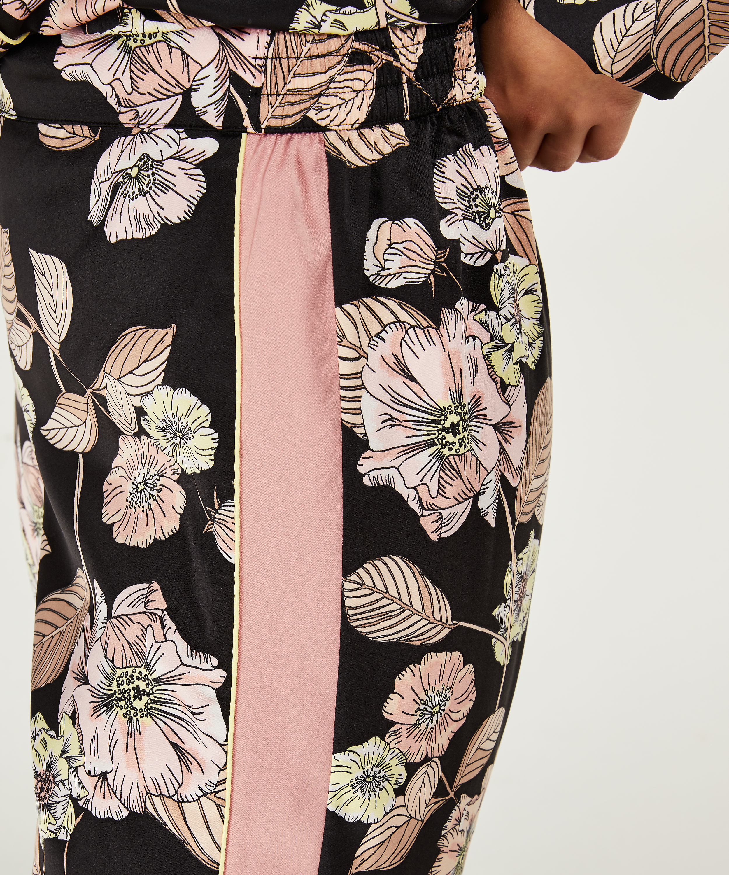 Pantalón de pijama satinado Emily, Negro, main