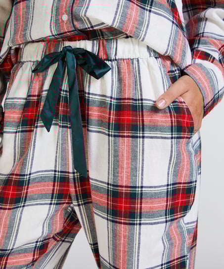 Petite pantalones de pijama de franela, Blanco