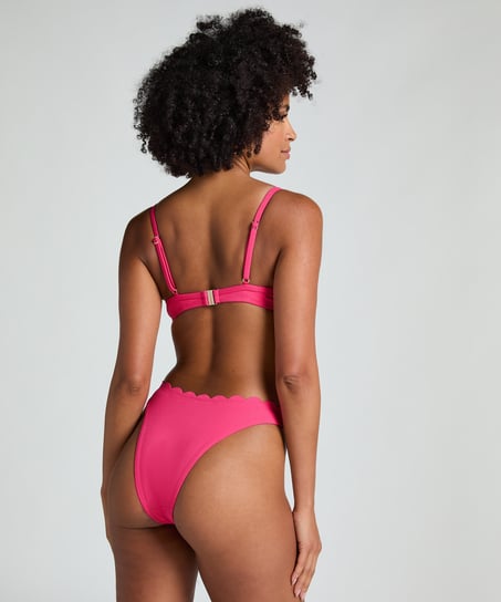 Top de bikini preformado con efecto realce Scallop Copa A - E, Rosa