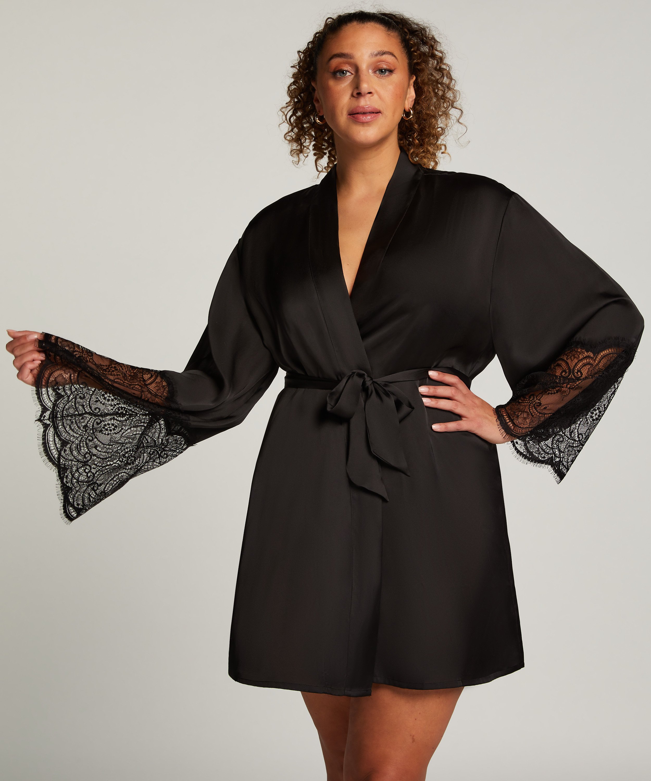Kimono Satin, Negro, main