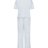 Pyjama Set Cotton Jersey Long, Azul