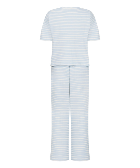 Pyjama Set Cotton Jersey Long, Azul