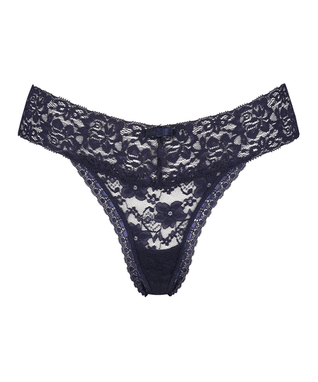 Tanga de corte ultra bajo en forma de V, Azul