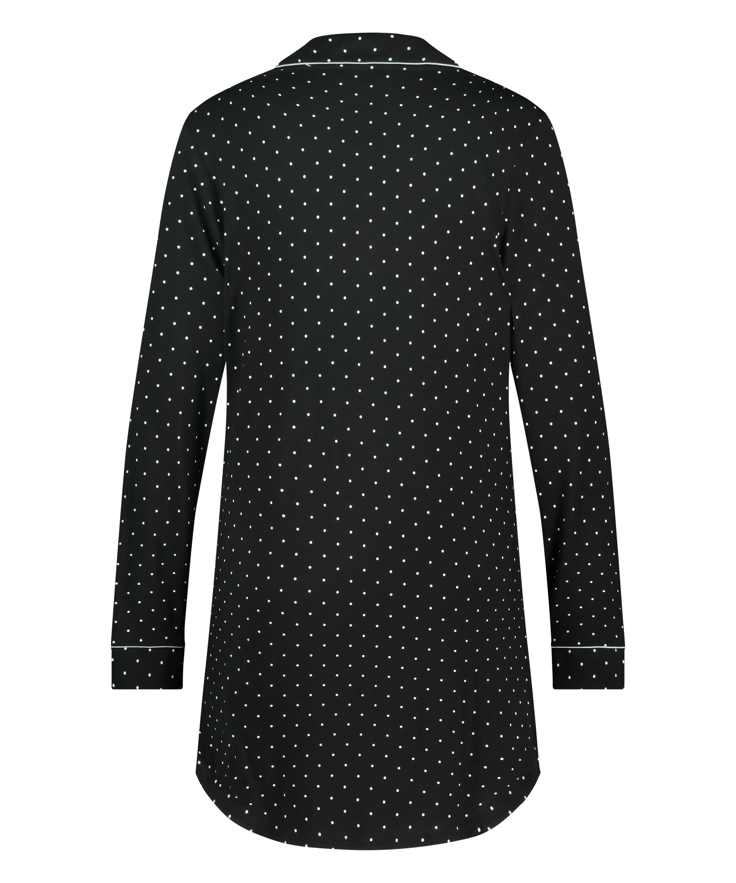 Vestido camisero de manga larga de jersey Essential, Negro, main