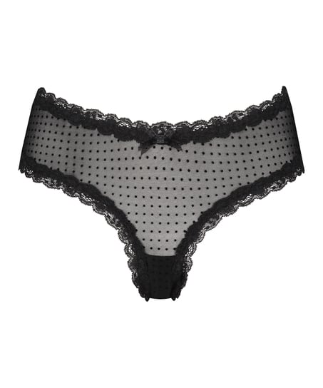 Brasile&ntilde;a en forma de V burn-out mesh, Negro