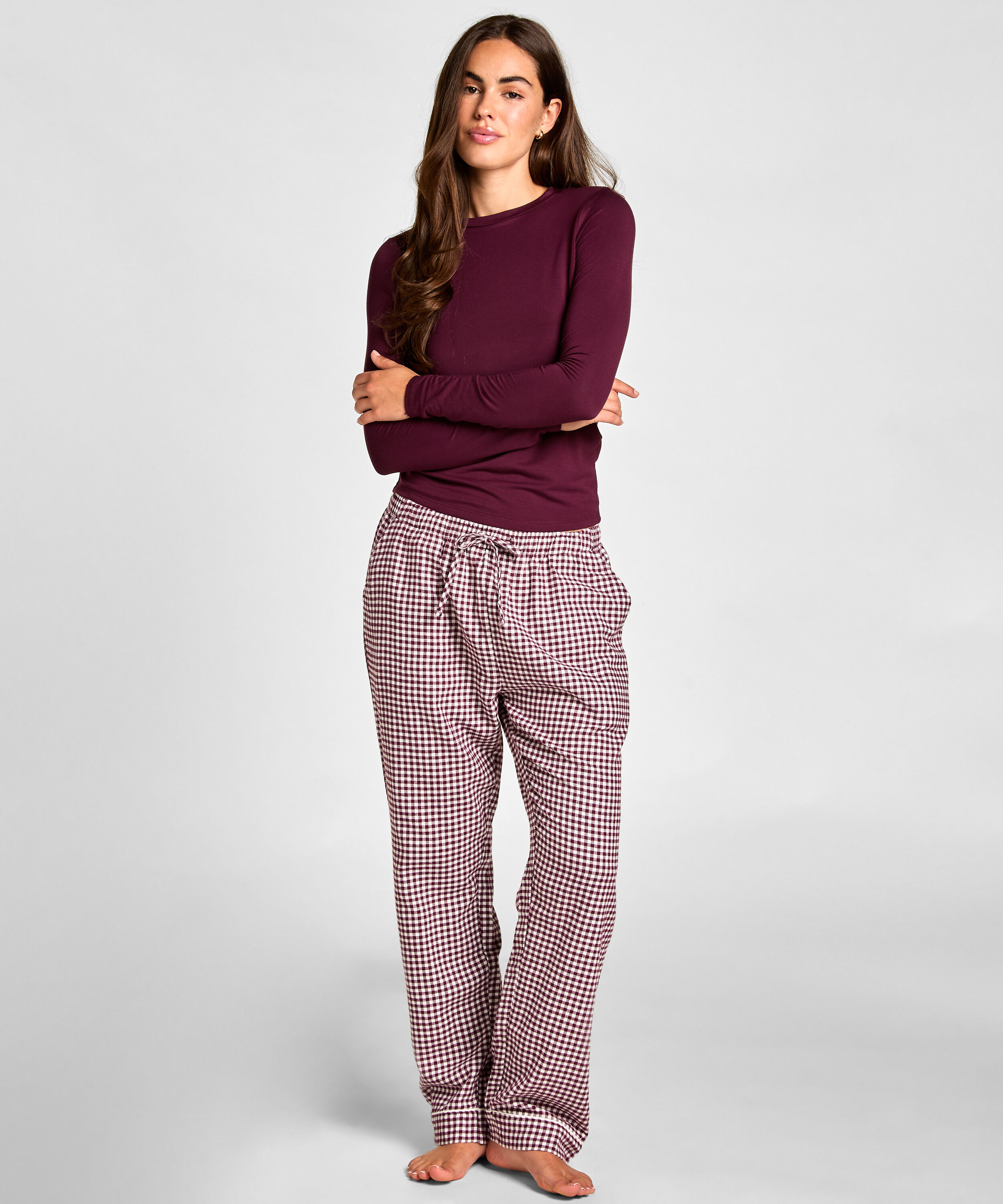 Conjunto de pijama de sarga, Morado
