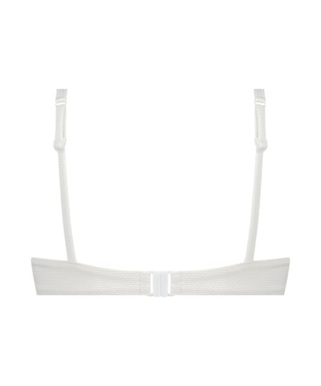 Top de bikini de aros no preformado Scallop, Blanco
