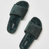Pantuflas de terciopelo y piel sint&eacute;tica, Verde