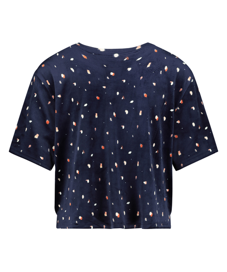 Top de terciopelo Pocket, Azul