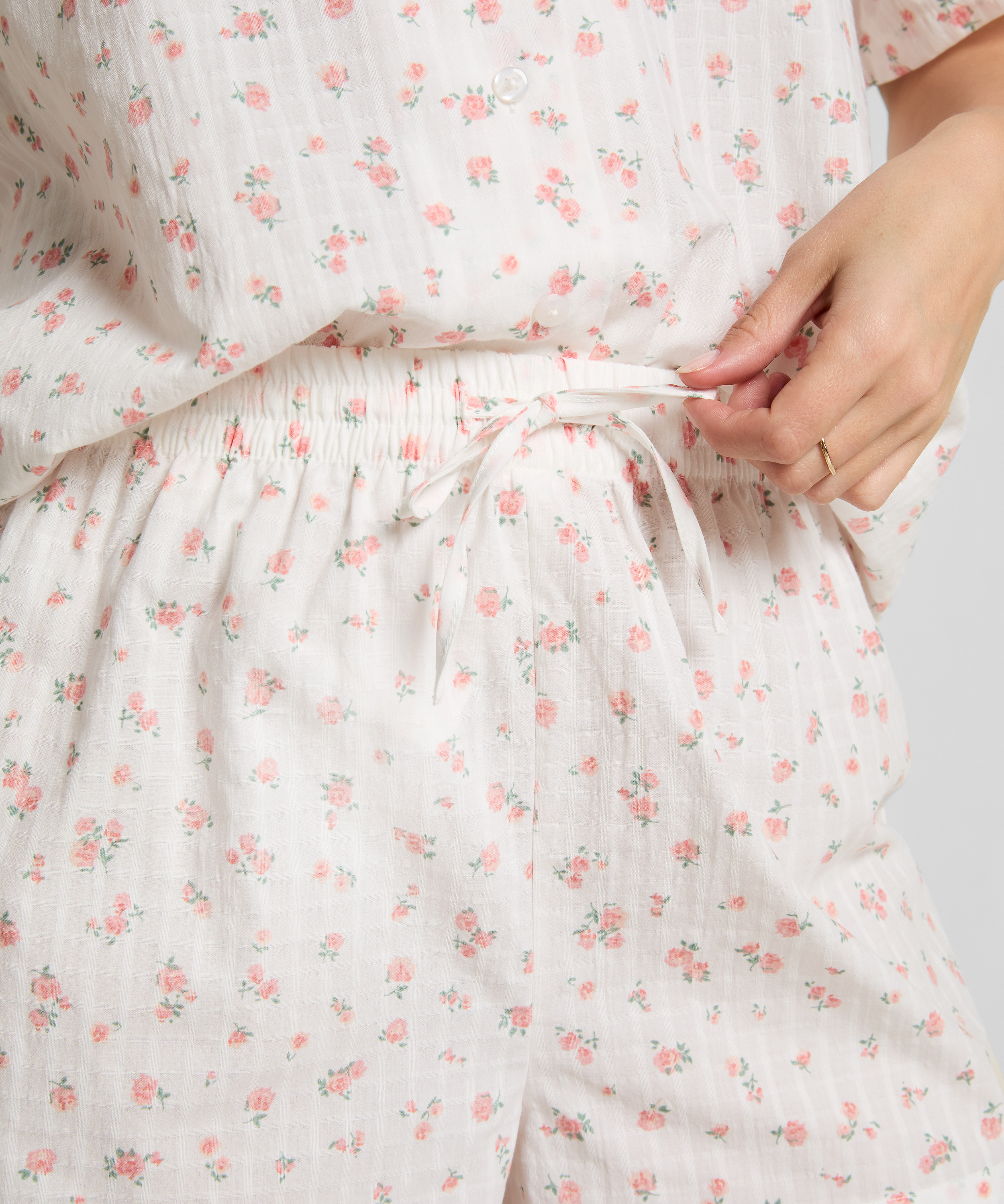 Pantalones cortos de pijama tejidos, Blanco, main