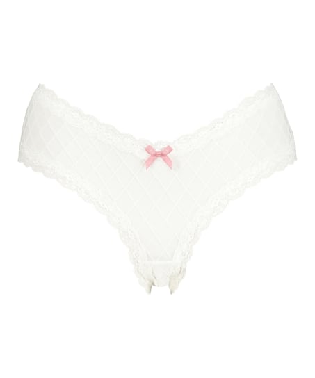 Brasile&ntilde;a en forma de V burn-out mesh, Blanco