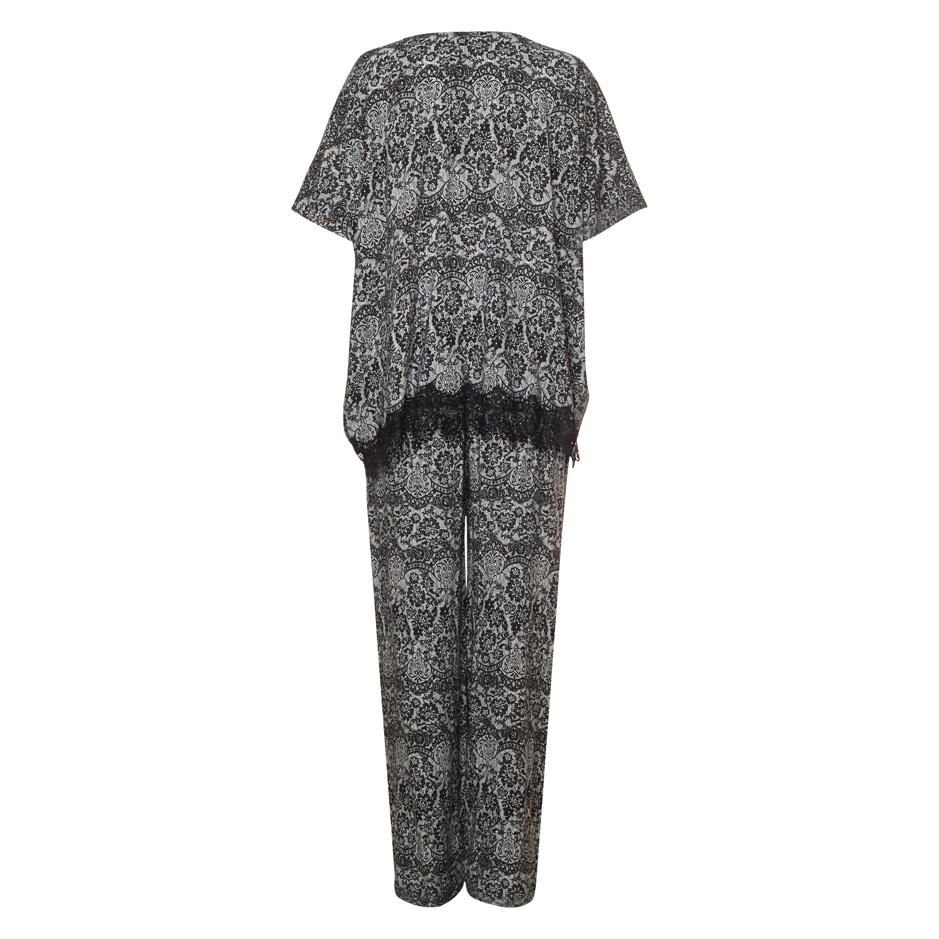 Kimono Macy lace print, Negro, main