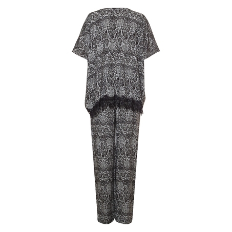 Kimono Macy lace print, Negro