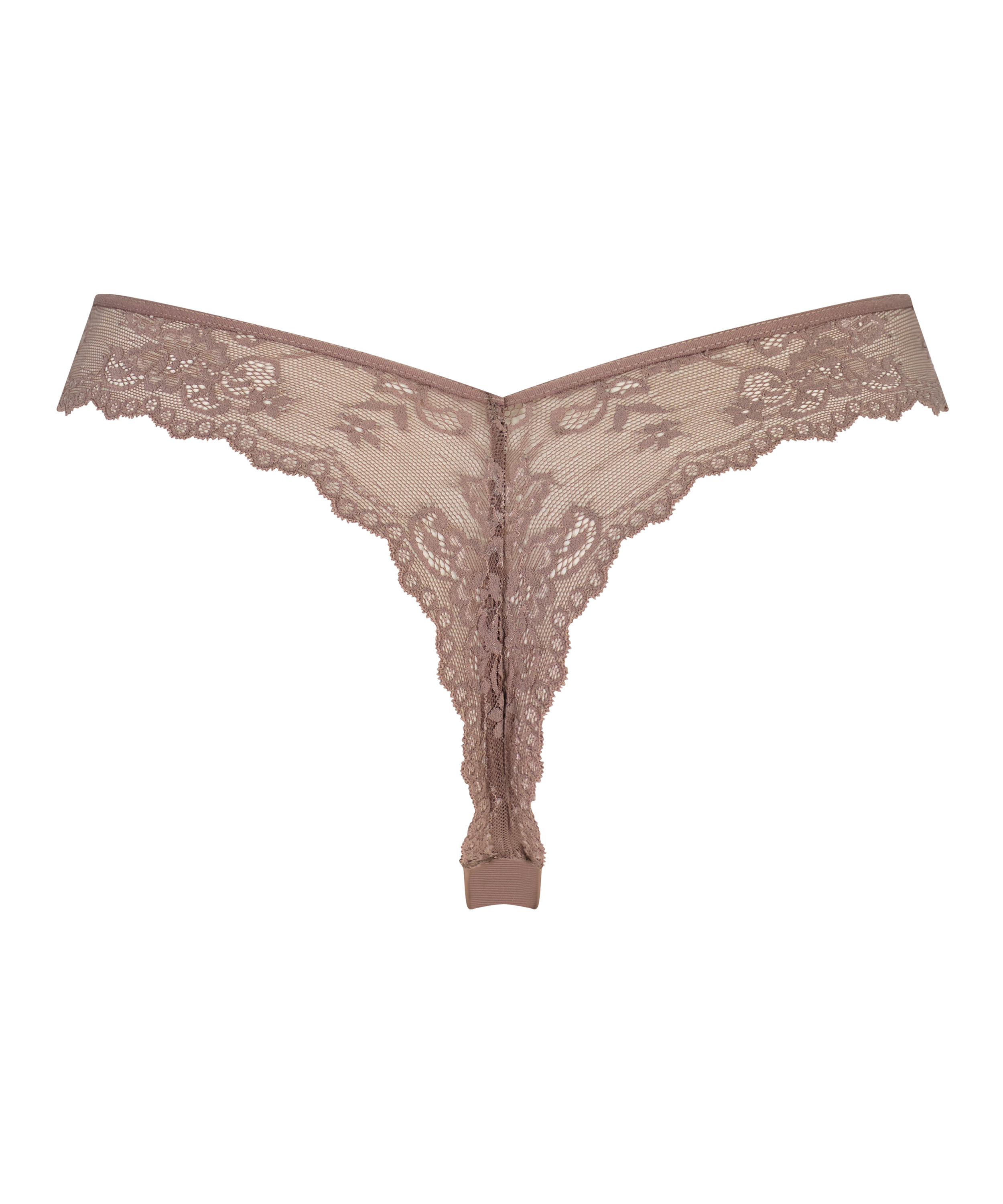 Invisible Tanga Lace Back, Marrón, main