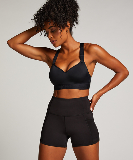 HKMX Pantalones cortos de cintura alta Oh My Squat, Negro