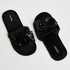 Pantuflas Floral, Negro