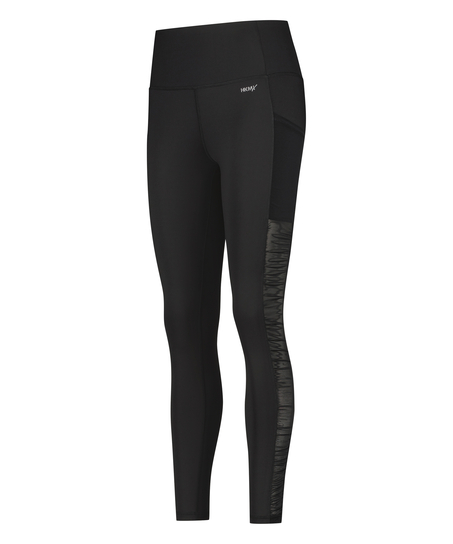 Leggings de cintura alta acanalada HKMX, Negro