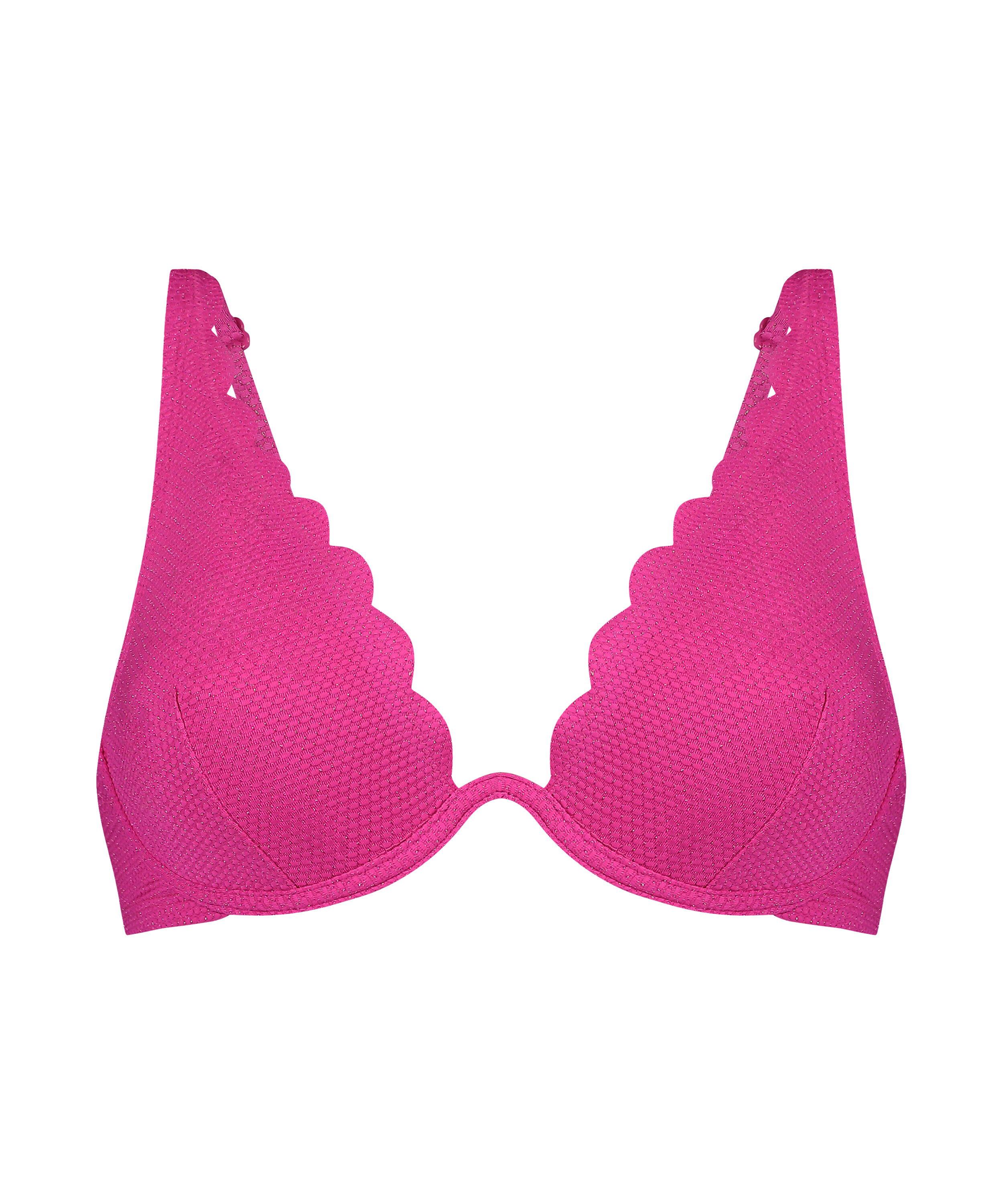 Top de bikini de l&uacute;rex Scallop, Rosa