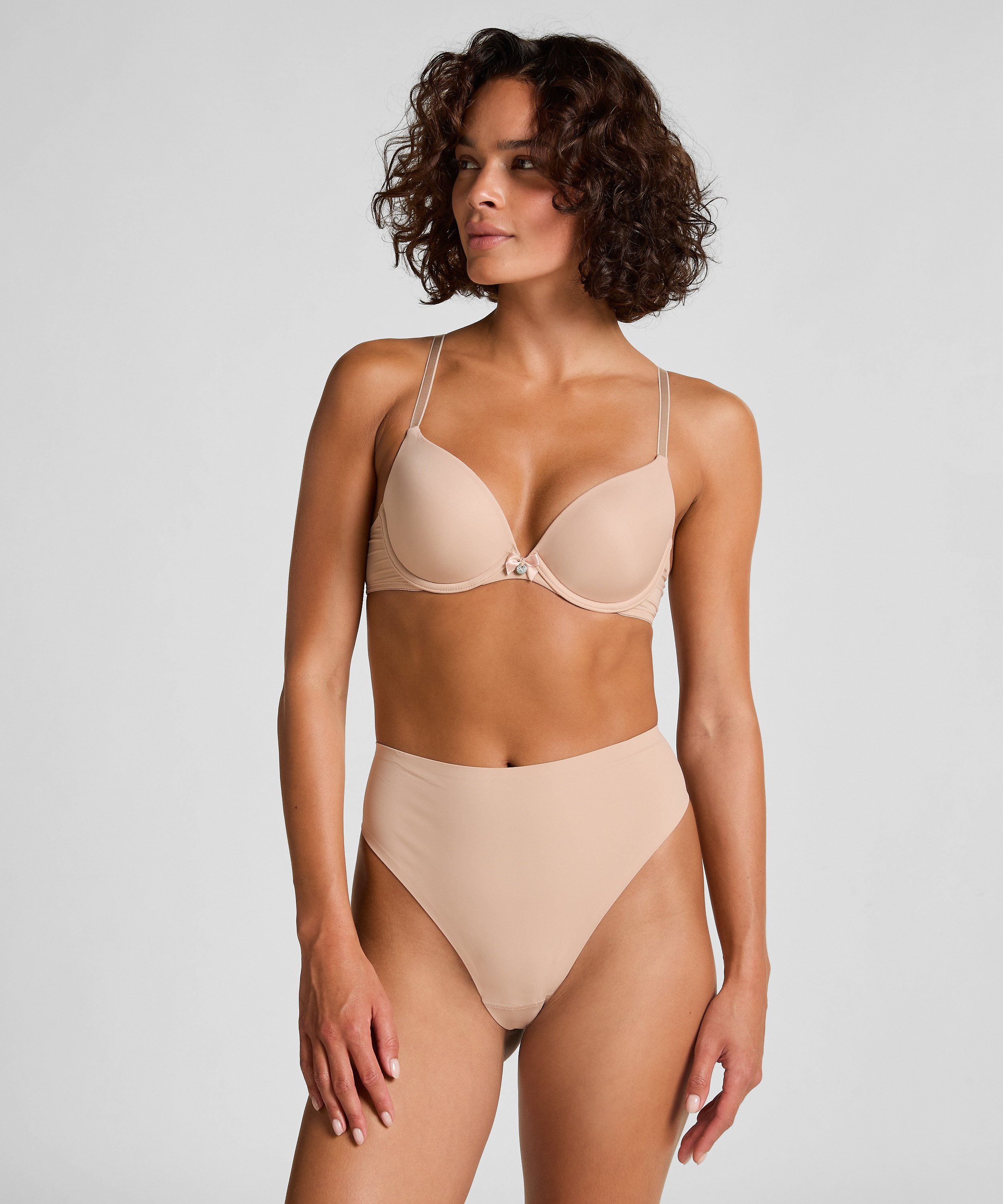 ﻿Sujetador con aros preformado Plunge, Beige, main
