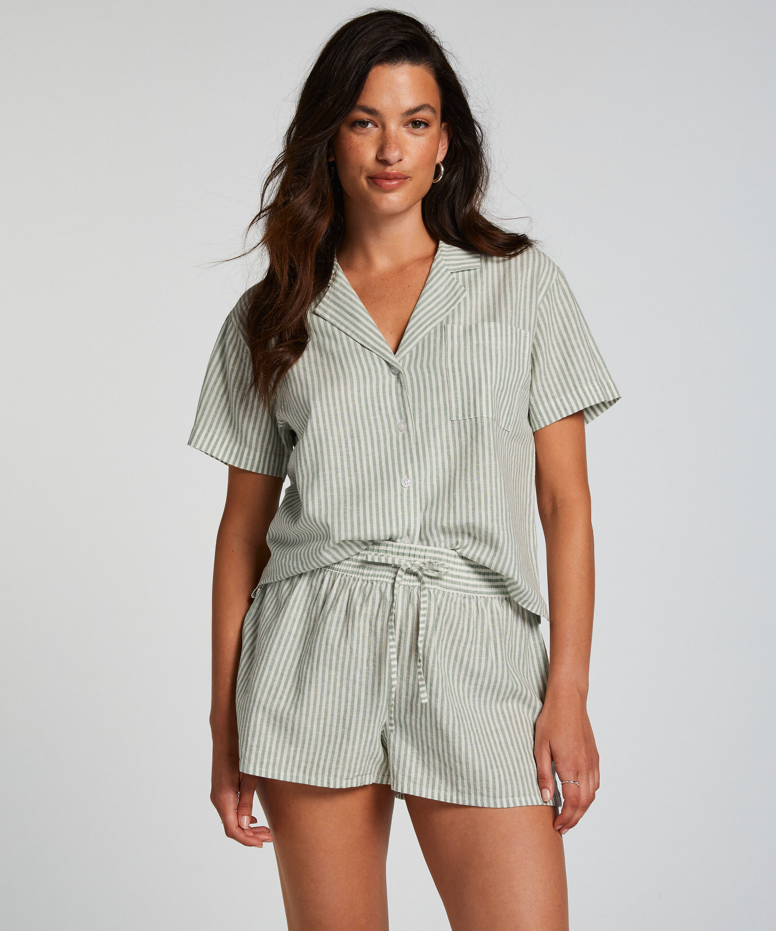 Pantalones cortos de pijama Lino, Verde