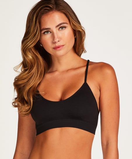 Bralette sin costuras Marine, Negro