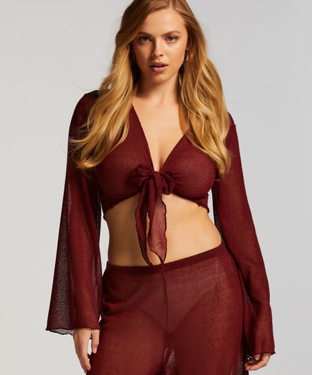 Top de punto playero abierto, Rojo