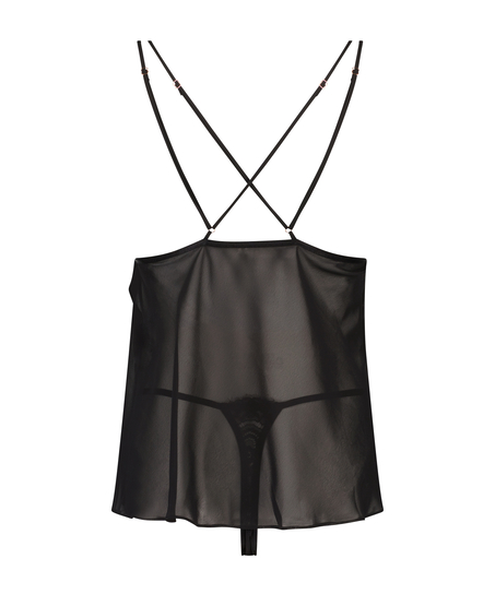 Babydoll Chiffon Lace, Negro