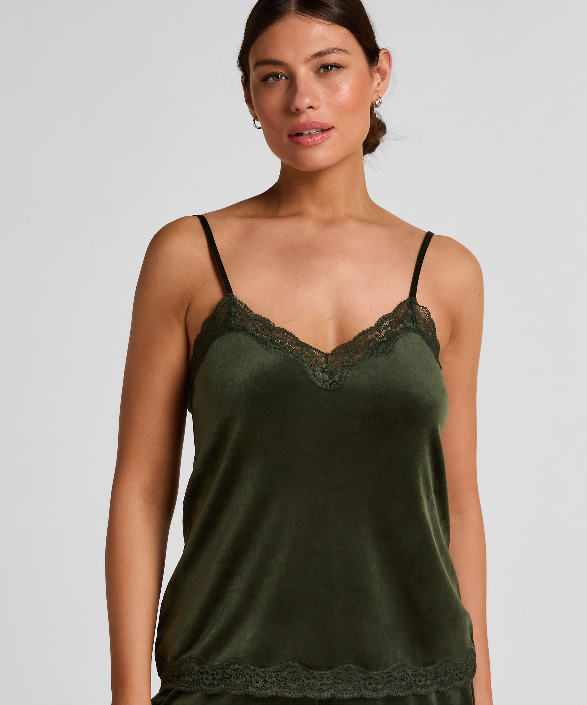 Camiseta top Velours Lace, Verde
