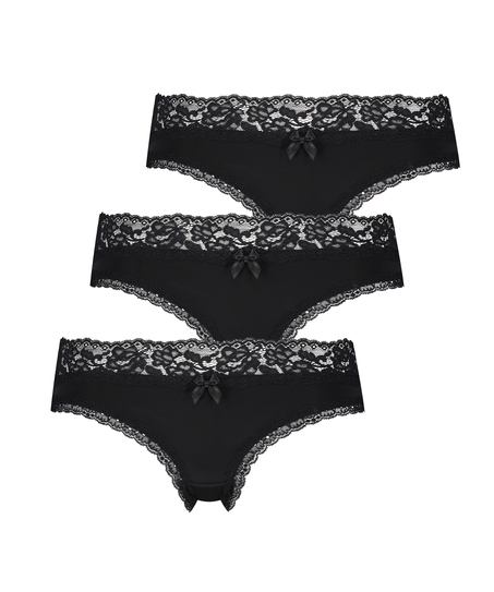 Pack de 3 pantalones cortos brasileños Dakota, Negro