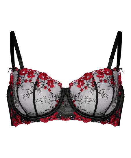 Sujetador con aros sin relleno Peonie, Negro