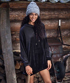 Bata de terciopelo Dress, Negro
