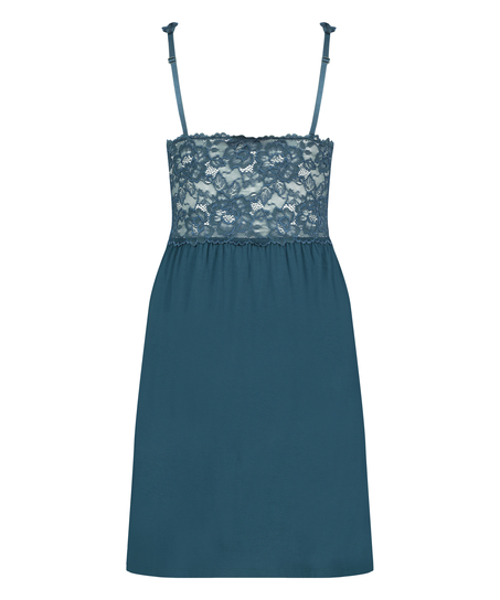 Vestido lencero Nora Lace, Azul