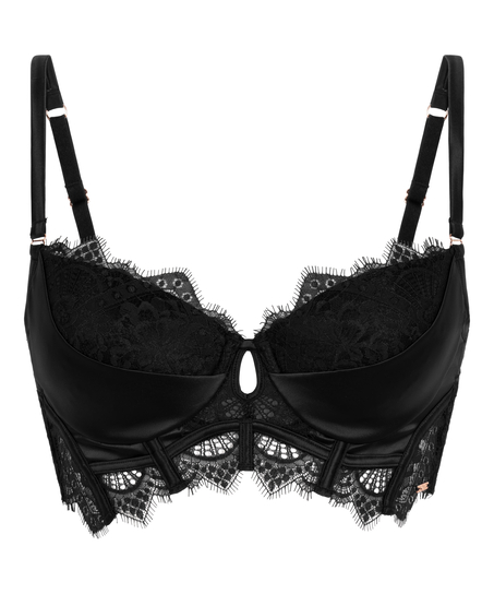 Sujetador longline de aros preformado Zoe, Negro