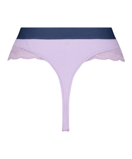 Tanga de corte alto Glo Up, Azul