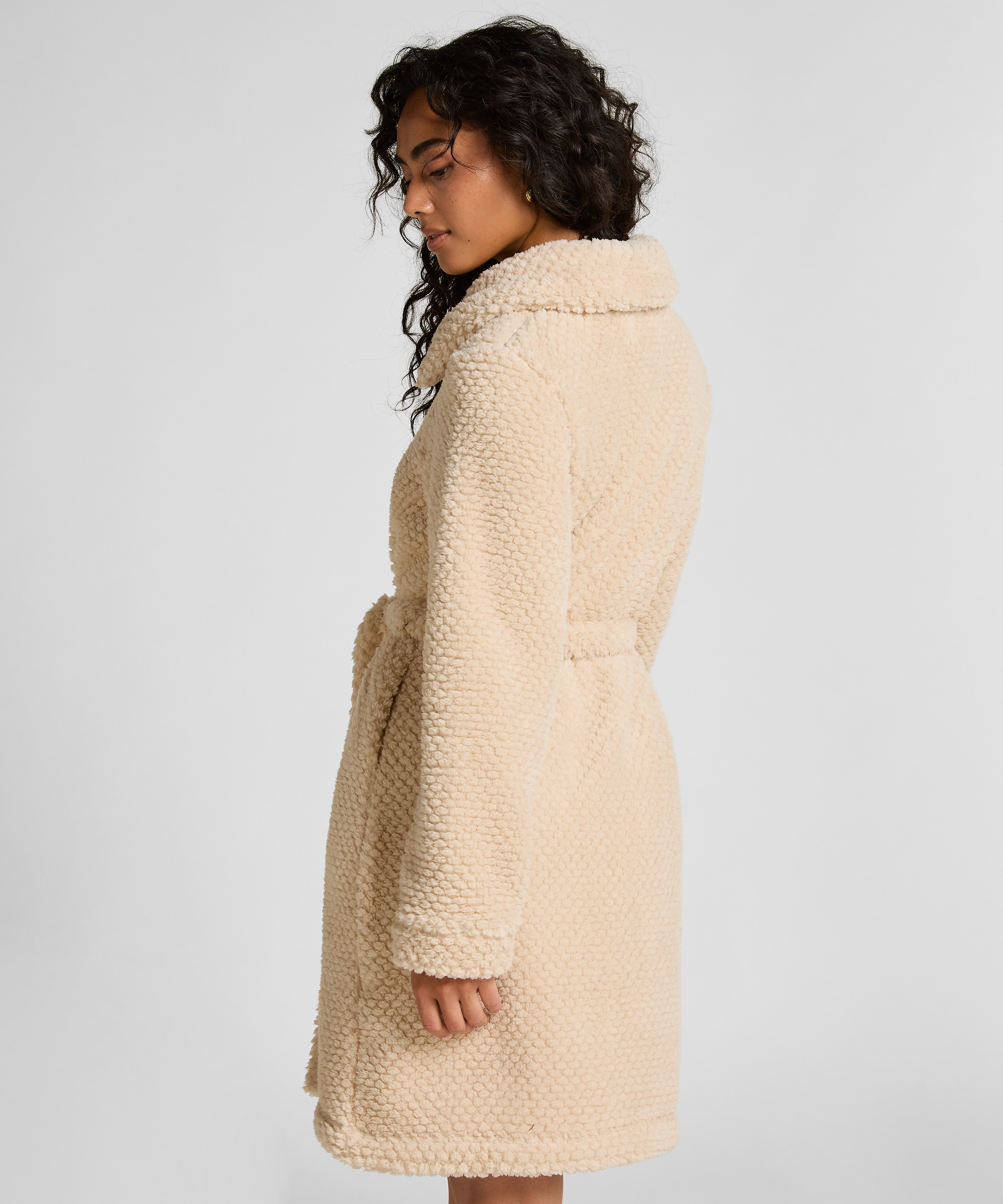 Albornoz polar con cremallera, Blanco, main