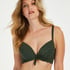 Top de bikini con aros preformado Scallop Glam, Verde