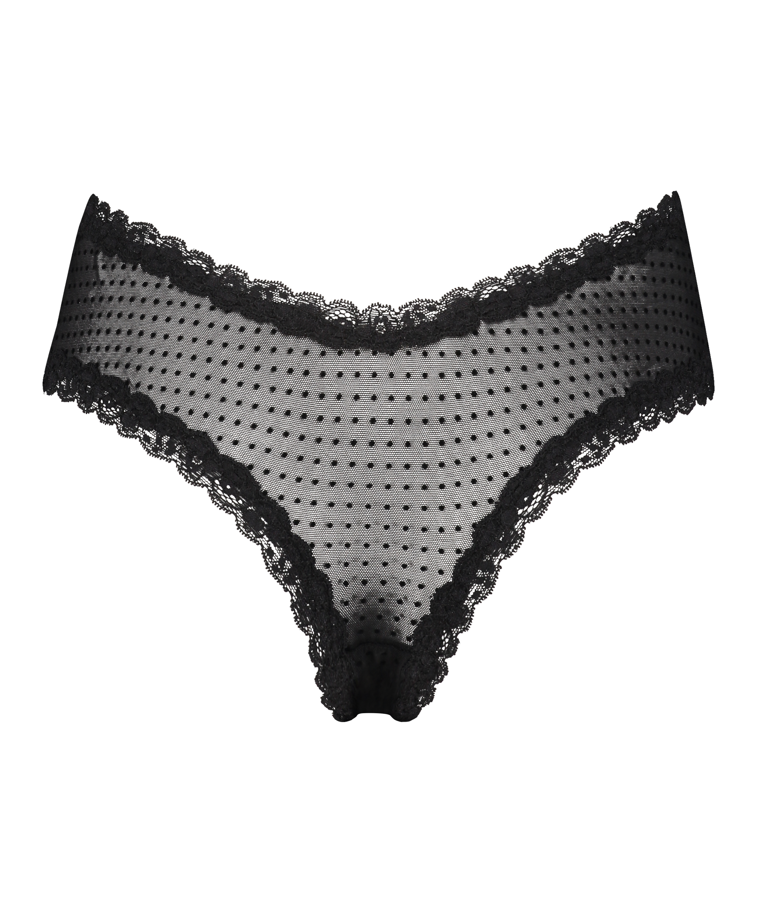 Brasileña en forma de V burn-out mesh, Negro, main