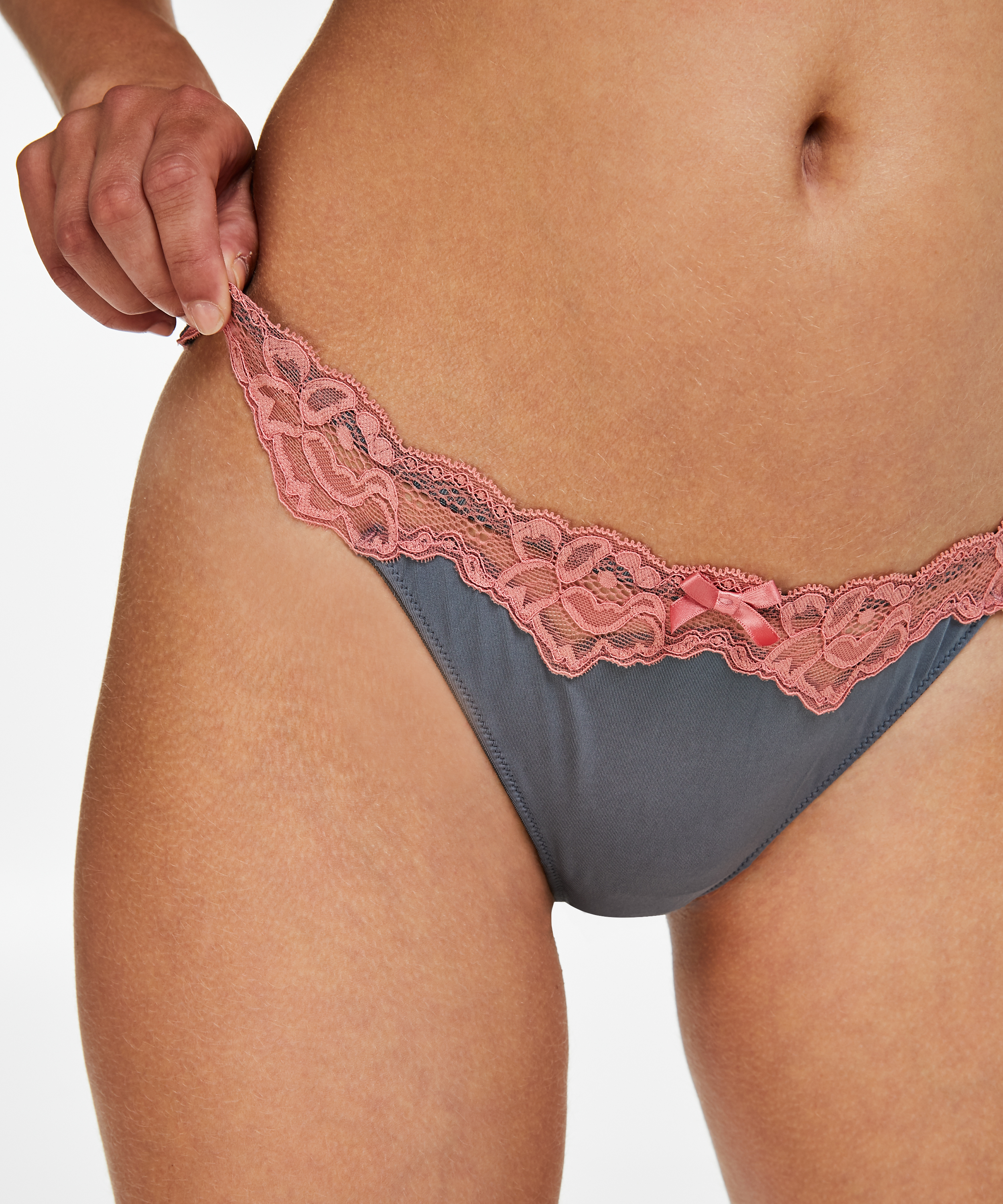 Tanga Secret Lace, Gris, main
